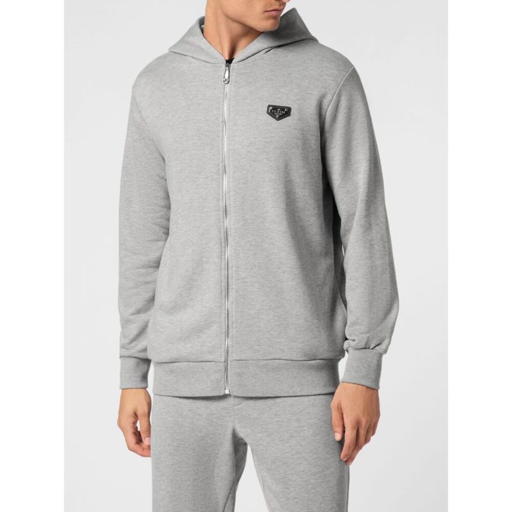 Philipp Plein Men Cotton Zip-Up Hoodie Philipp Plein With Slit Pockets